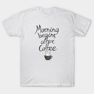 Morning Coffee Cat T-Shirt